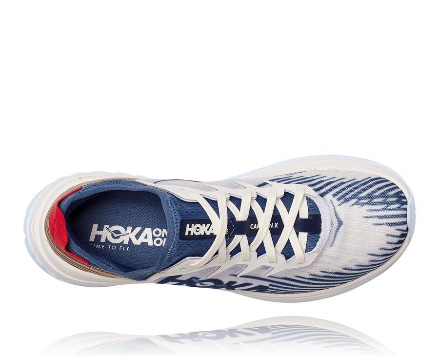 Hoka One One Koşu Ayakkabısı Erkek Beyaz/Mavi - Carbon X-Spe - DZ8917534